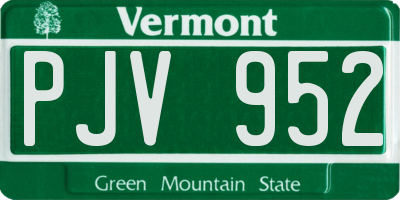 VT license plate PJV952