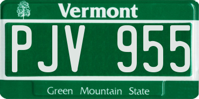 VT license plate PJV955