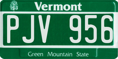 VT license plate PJV956