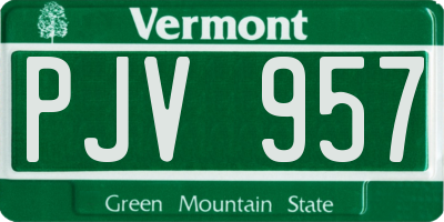 VT license plate PJV957