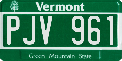 VT license plate PJV961
