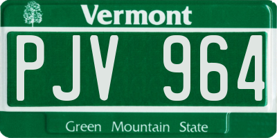 VT license plate PJV964