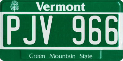 VT license plate PJV966