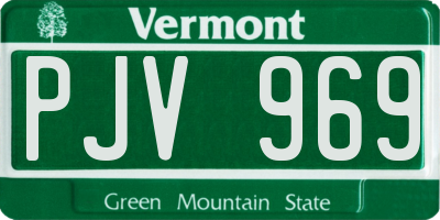 VT license plate PJV969