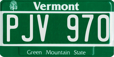 VT license plate PJV970