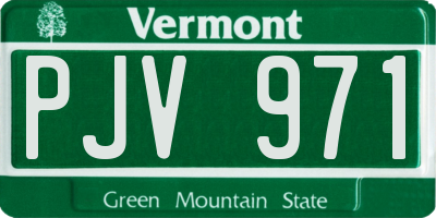 VT license plate PJV971