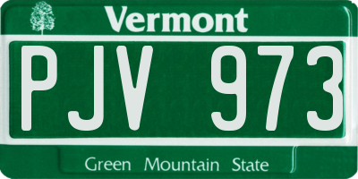 VT license plate PJV973