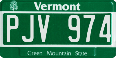VT license plate PJV974