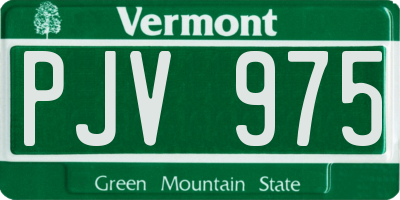VT license plate PJV975