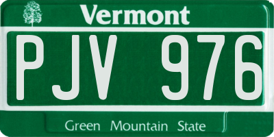 VT license plate PJV976