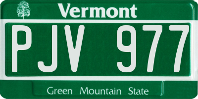 VT license plate PJV977