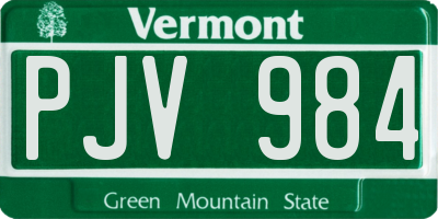 VT license plate PJV984