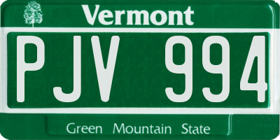 VT license plate PJV994
