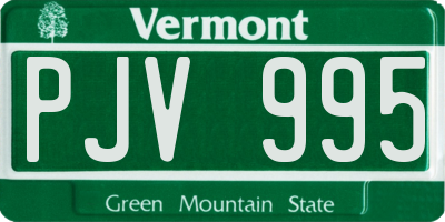 VT license plate PJV995