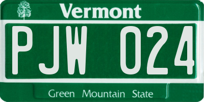 VT license plate PJW024