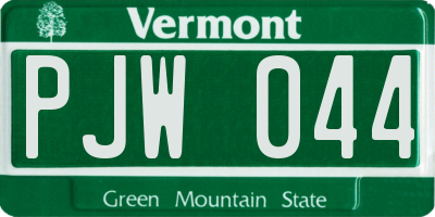 VT license plate PJW044