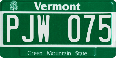 VT license plate PJW075