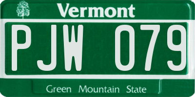 VT license plate PJW079