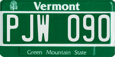 VT license plate PJW090