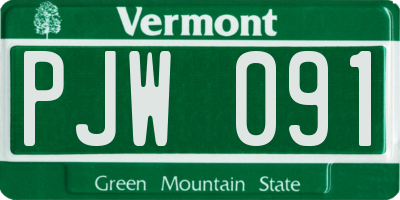 VT license plate PJW091