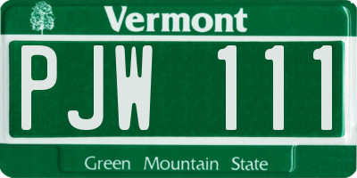 VT license plate PJW111