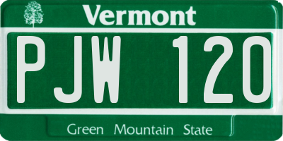 VT license plate PJW120