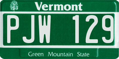 VT license plate PJW129