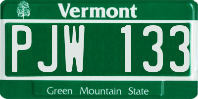 VT license plate PJW133