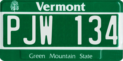 VT license plate PJW134