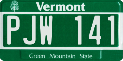 VT license plate PJW141