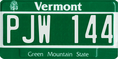 VT license plate PJW144