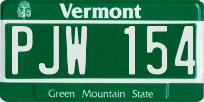 VT license plate PJW154