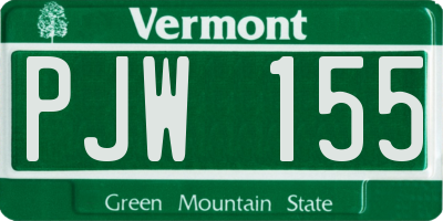 VT license plate PJW155