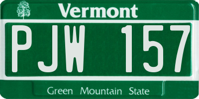 VT license plate PJW157