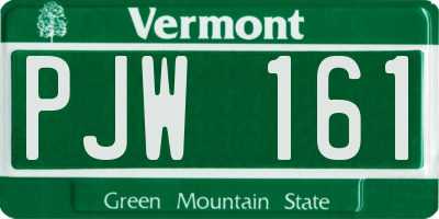 VT license plate PJW161