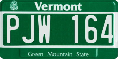 VT license plate PJW164