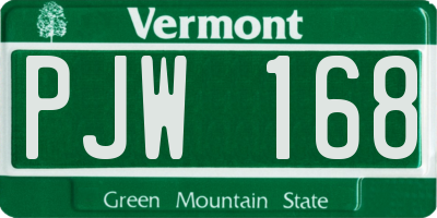 VT license plate PJW168