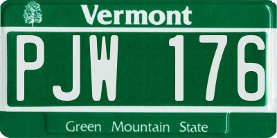 VT license plate PJW176