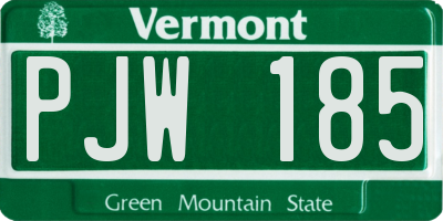 VT license plate PJW185