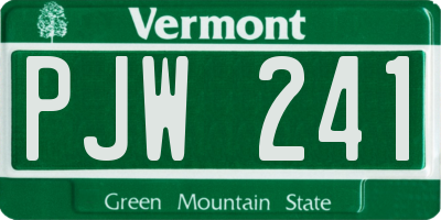 VT license plate PJW241