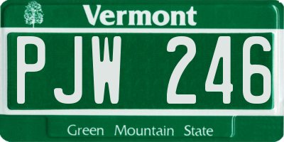 VT license plate PJW246