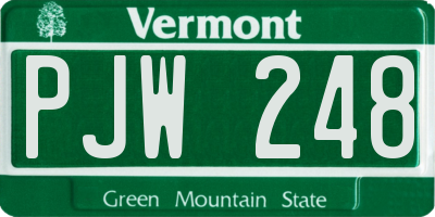 VT license plate PJW248