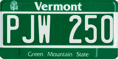 VT license plate PJW250