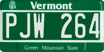 VT license plate PJW264