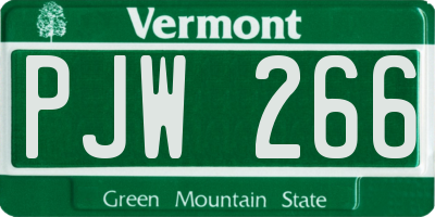 VT license plate PJW266