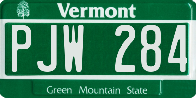 VT license plate PJW284