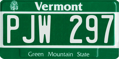VT license plate PJW297