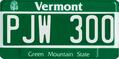 VT license plate PJW300