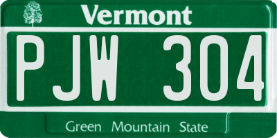 VT license plate PJW304
