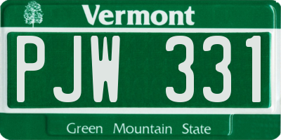VT license plate PJW331